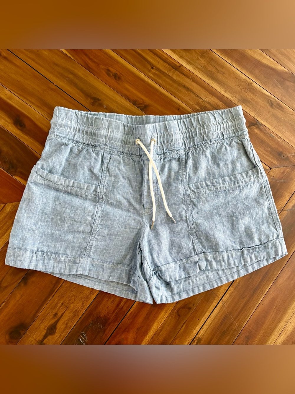 Athleta Cabo Linen Drawstring Shorts